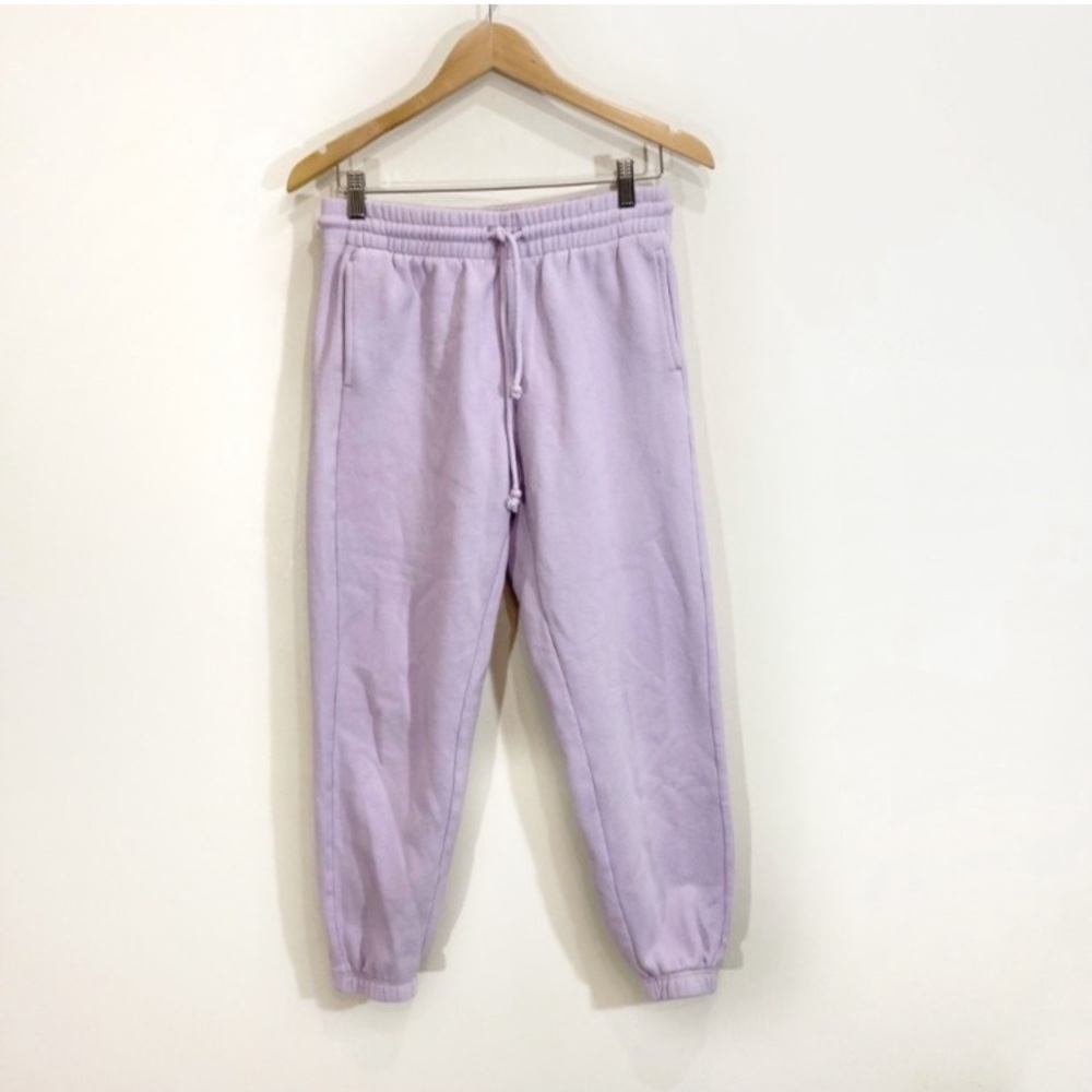 Tna Cozy Fleece Boyfriend Sweatpants Size Small Lilac Purple High Waisted Pastel